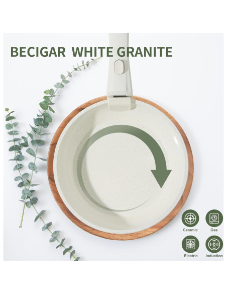 Juego de 8 Piezas de Ollas y Sartenes BECIGAR Cerámica