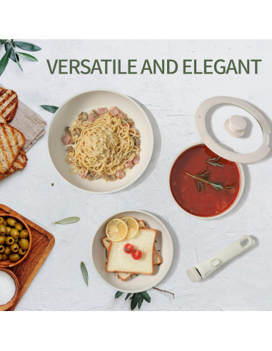 Juego de 8 Piezas de Ollas y Sartenes BECIGAR Cerámica