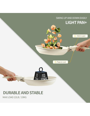 Juego de 8 Piezas de Ollas y Sartenes BECIGAR Cerámica