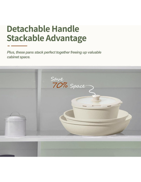 Juego de 8 Piezas de Ollas y Sartenes BECIGAR Cerámica