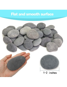 Lechloris 37 Piezas Piedras de Río para Pintar 2.54-5.08 cm 2