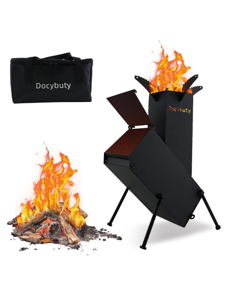 Estufa de Cohete Portátil de Leña Huojianl-3 para Camping