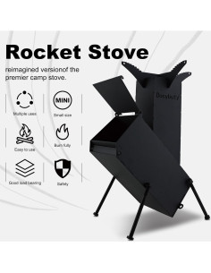 Estufa de Cohete Portátil de Leña Huojianl-3 para Camping 2