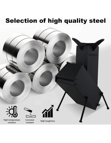 Estufa de Cohete Portátil de Leña Huojianl-3 para Camping