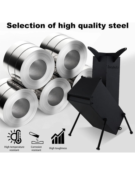 Estufa de Cohete Portátil de Leña Huojianl-3 para Camping