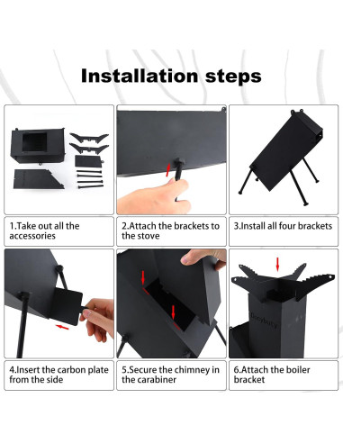 Estufa de Cohete Portátil de Leña Huojianl-3 para Camping