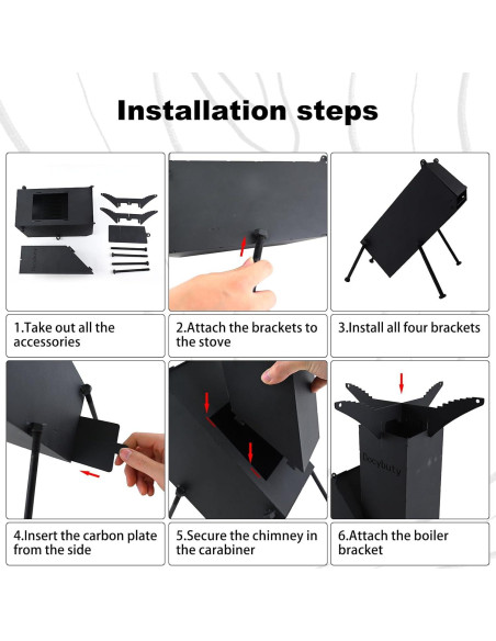 Estufa de Cohete Portátil de Leña Huojianl-3 para Camping