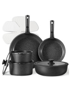 Juego de 15 Piezas de Ollas y Sartenes CAROTE Negro