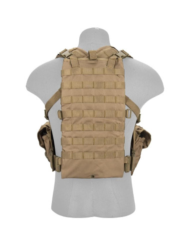 Chaleco Modular Lancer Tactical Nylon 600D Ajustable Tan