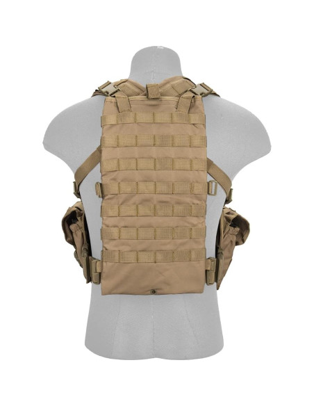 Chaleco Modular Lancer Tactical Nylon 600D Ajustable Tan