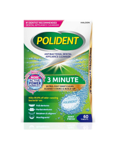 Polident Tabletas Limpiadoras Antibacterianas 60 Unidades