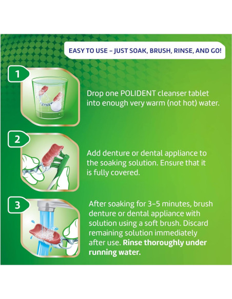 Polident Tabletas Limpiadoras Antibacterianas 60 Unidades Polident Tabletas Limpiadoras Antibacterianas 60 Unidades