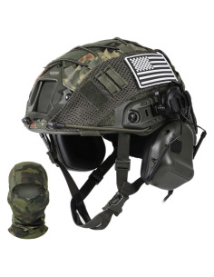 Casco Táctico Tumhuts TUM001-SETA con Auriculares y Máscara