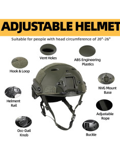 Casco Táctico Tumhuts TUM001-SETA con Auriculares y Máscara 2