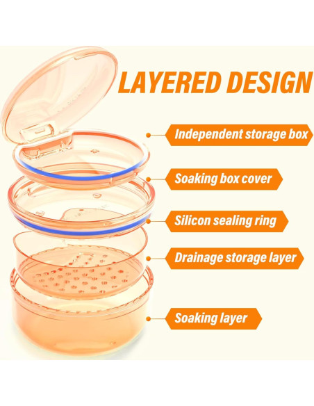 Estuche de Limpieza 2 en 1 Anlantrade para Dentaduras