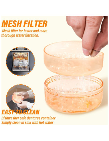 Estuche de Limpieza 2 en 1 Anlantrade para Dentaduras