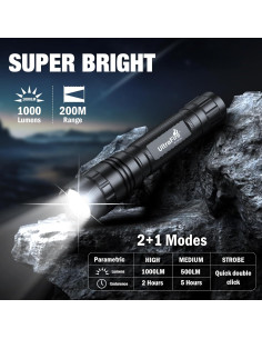 Linterna Táctica UltraFire WF-501BX 1000 Lúmenes Recargable 2