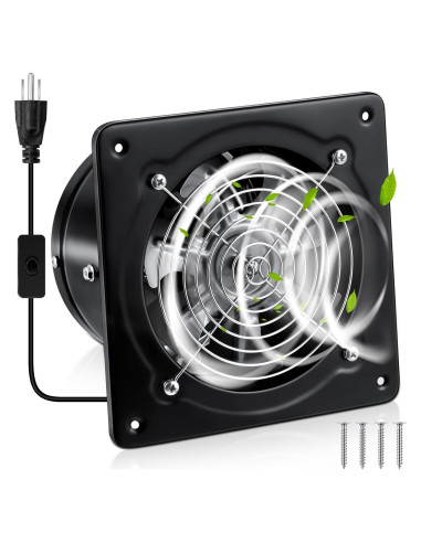 Ventilador de Escape 6" Yaocom Negro para Baño y Cocina