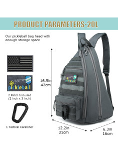Bolsa de Pickleball SunForMorning Nbl11-ck002-03 40L Gris 2