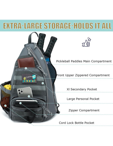 Bolsa de Pickleball SunForMorning Nbl11-ck002-03 40L Gris