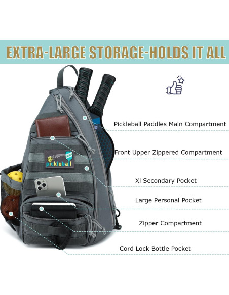 Bolsa de Pickleball SunForMorning Nbl11-ck002-03 40L Gris