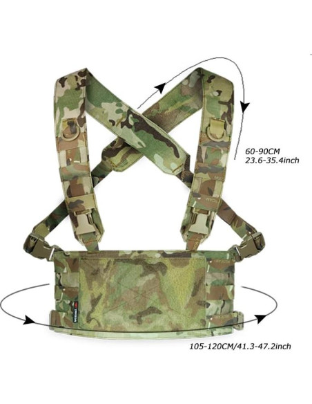 Arnés Táctico de Pecho BOMTURN Nylon Ajustable 24x19x5 cm