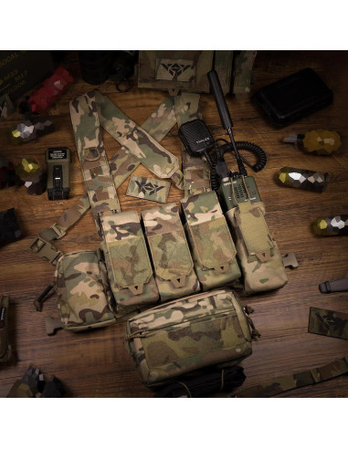 Arnés Táctico de Pecho BOMTURN Nylon Ajustable 24x19x5 cm