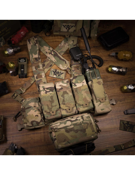 Arnés Táctico de Pecho BOMTURN Nylon Ajustable 24x19x5 cm