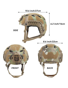 AOUTACC Casco Táctico Ligero Ajustable Camuflaje 52-60 cm 2