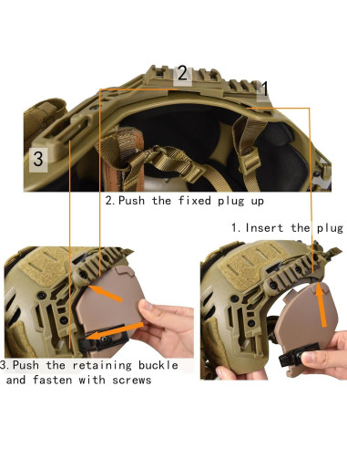 Casco de Airsoft JFFCESTORE HL102jy con Montura NVG