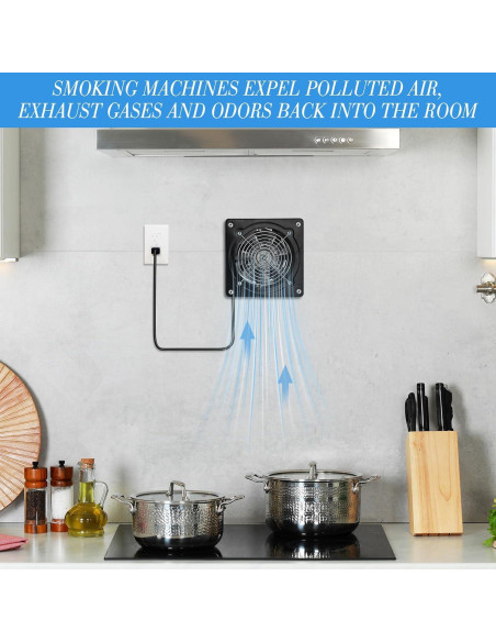 Ventilador de Escape 6" Yaocom Negro para Baño y Cocina