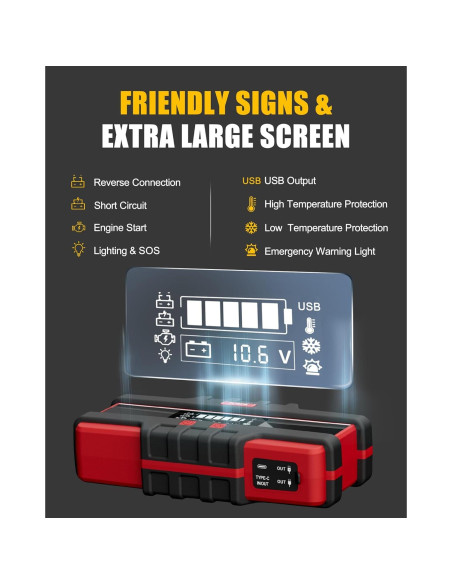 Arrancador de Batería SAFEMATE PJS06-3000, 3000A, 12V