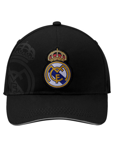 Gorra Ajustable Icon Sports Real Madrid Algodón Blanca y Negra