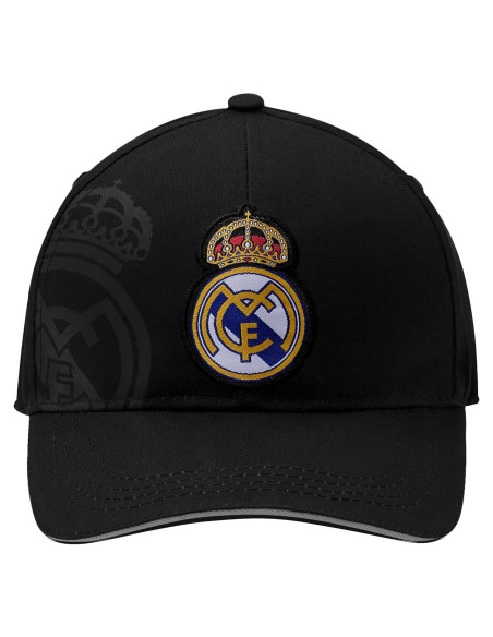 Gorra Ajustable Icon Sports Real Madrid Algodón Blanca y Negra