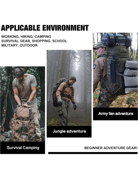 Mardingtop Mochila Militar 60L con Funda para Lluvia