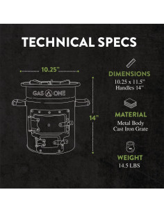 Estufa de Camping GasOne RS-2600 de Madera Verde Militar 2