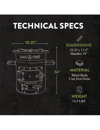 Estufa de Camping GasOne RS-2600 de Madera Verde Militar