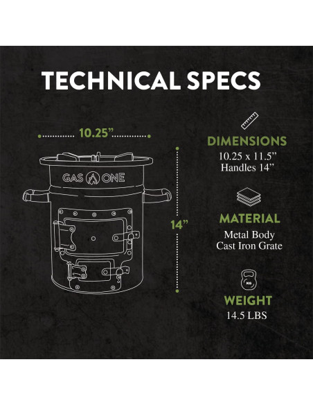 Estufa de Camping GasOne RS-2600 de Madera Verde Militar