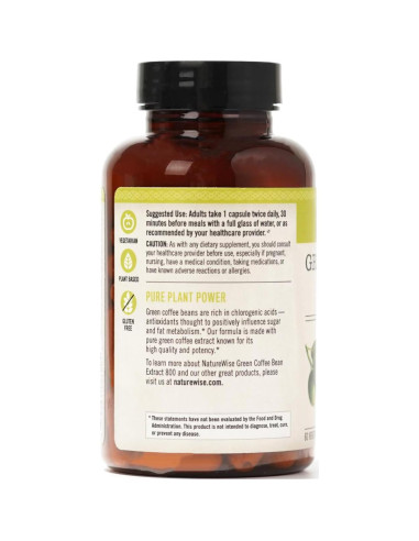 Extracto de Grano de Café Verde NatureWise 800mg 50% Ácidos Clorogénicos