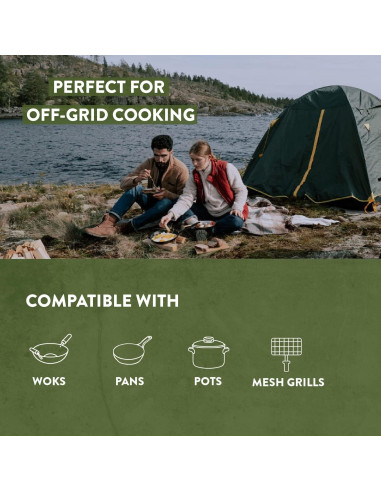 Estufa de Camping GasOne RS-2600 de Madera Verde Militar