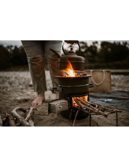 Estufa de Camping GasOne RS-2600 de Madera Verde Militar