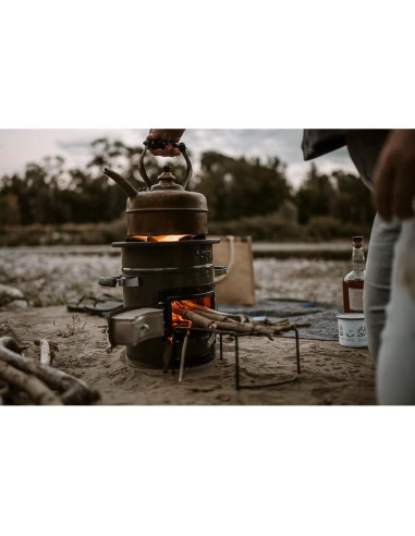 Estufa de Camping GasOne RS-2600 de Madera Verde Militar