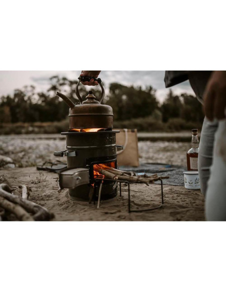 Estufa de Camping GasOne RS-2600 de Madera Verde Militar