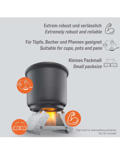 Estufa Plegable Esbit de Acero con 6 Tabletas de Combustible 2
