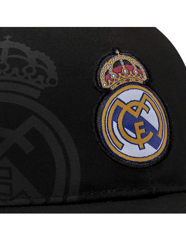 Gorra Ajustable Icon Sports Real Madrid Algodón Blanca y Negra