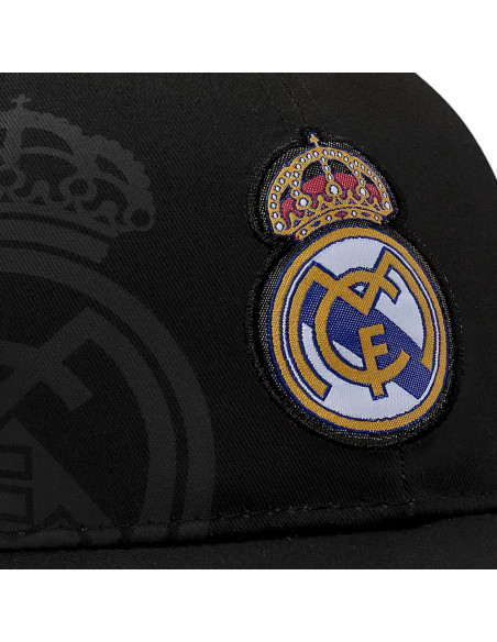 Gorra Ajustable Icon Sports Real Madrid Algodón Blanca y Negra
