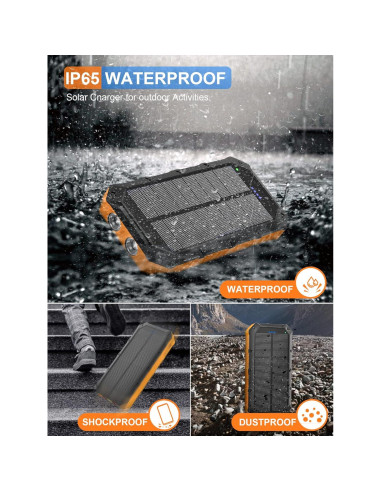 Banco de energía solar Kepswin 42800mAh 4 puertos USB