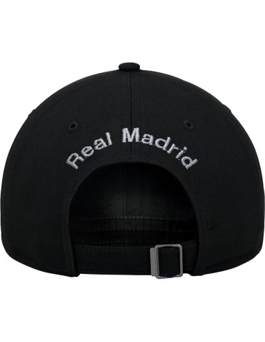 Gorra Ajustable Icon Sports Real Madrid Algodón Blanca y Negra