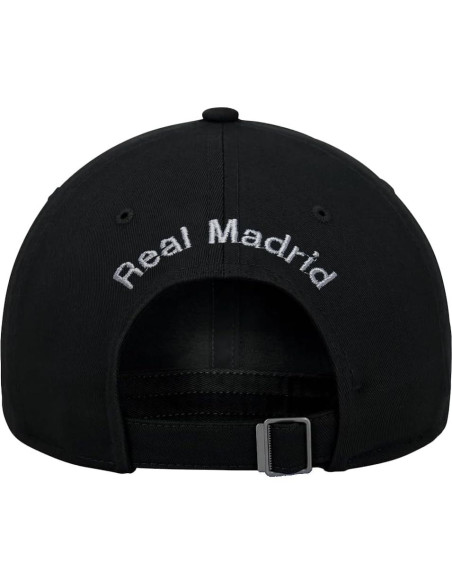 Gorra Ajustable Icon Sports Real Madrid Algodón Blanca y Negra