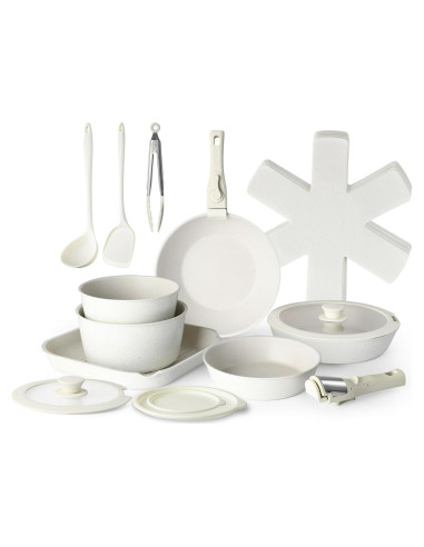 Juego de 20 Piezas de Ollas y Sartenes USELUCK Antiadherentes